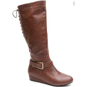 Boots - size 11 taupe wide calf